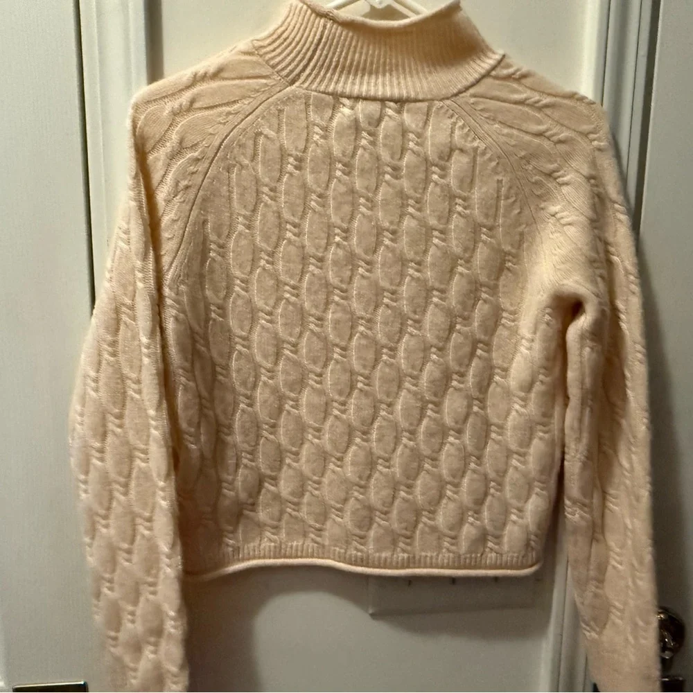 J. Crew Cashmere Rollneck Cable Knit Sweater